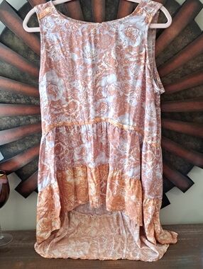 Maurices Peach and Lilac Floral Sleeveless Tunic